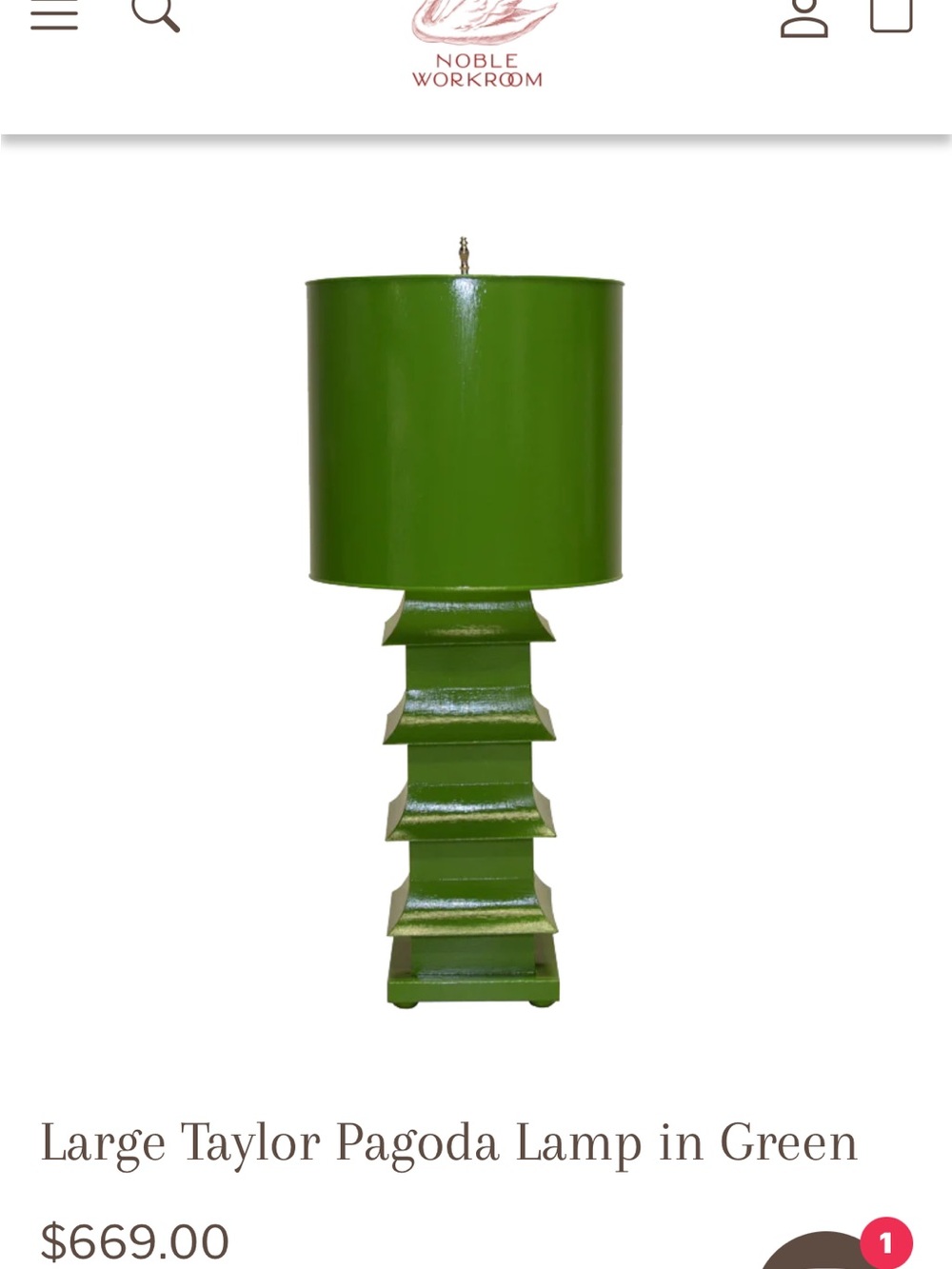 Large Taylor Pagoda Lamp in Blue